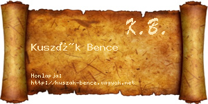 Kuszák Bence névjegykártya
