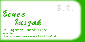 bence kuszak business card
