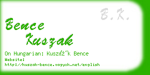 bence kuszak business card